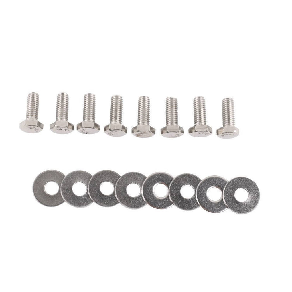 Aluminum hood hinge quick-release latch set with mounting screws and washers