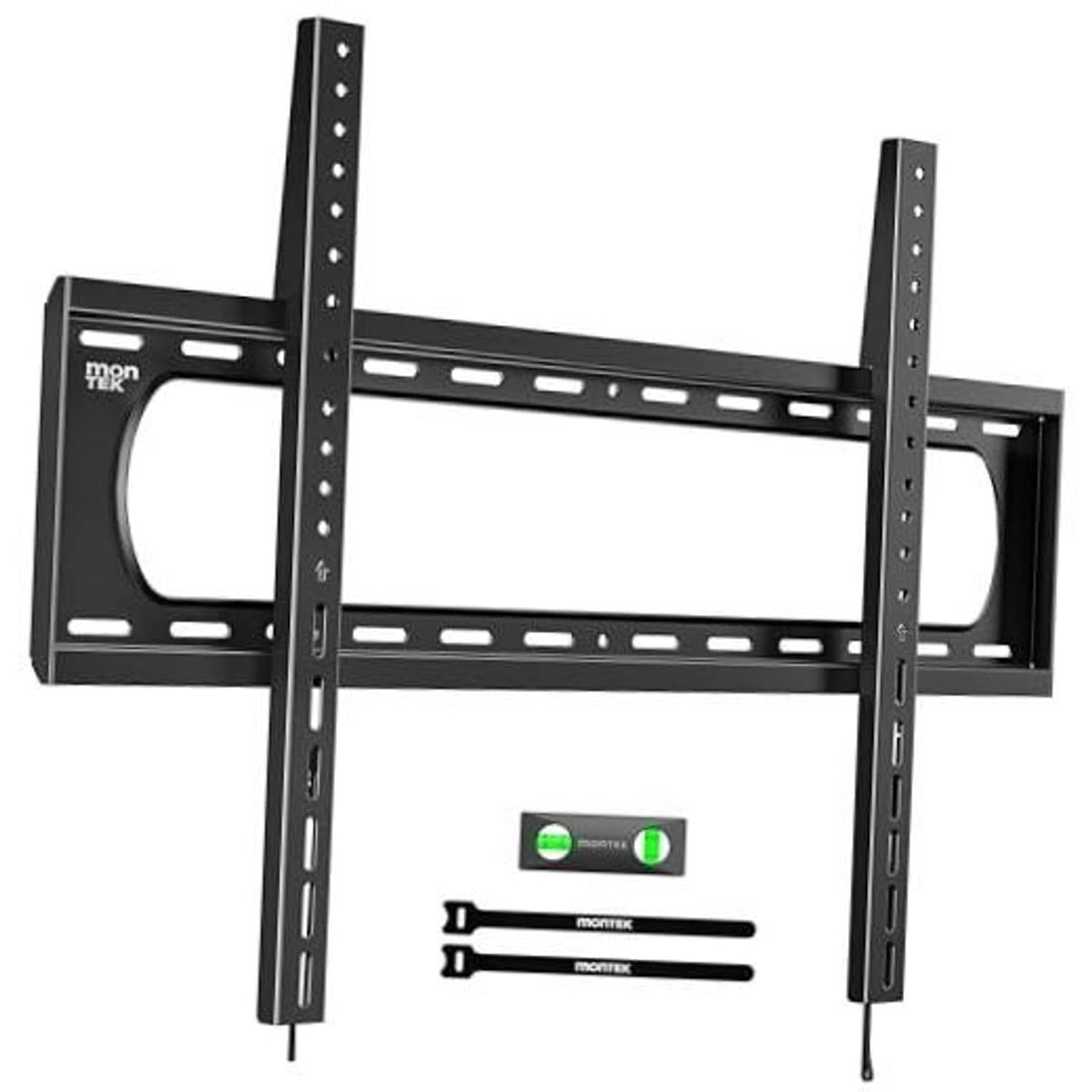 Fixed TV wall mount bracket with two vertical rails and horizontal mounting arms