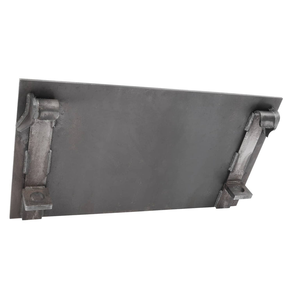 Steel mounting bracket plate with internal mounting hardware and side brackets