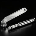 Chrome metal inner shift shifter arm lever with mounting hole and screw seat