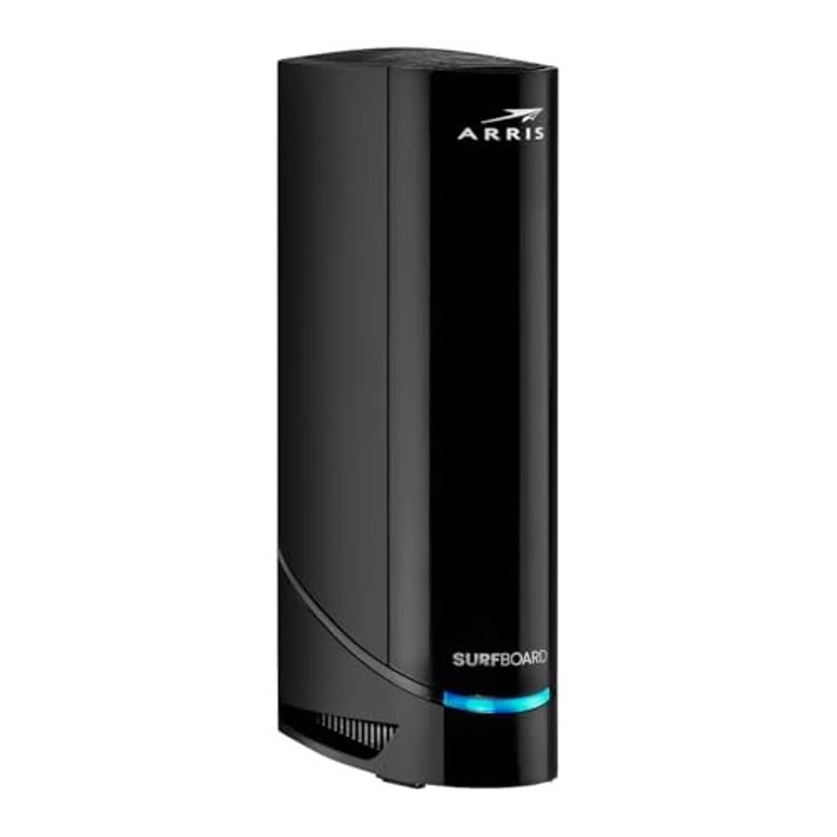 ARRIS SURFboard black cable modem router with blue power LED