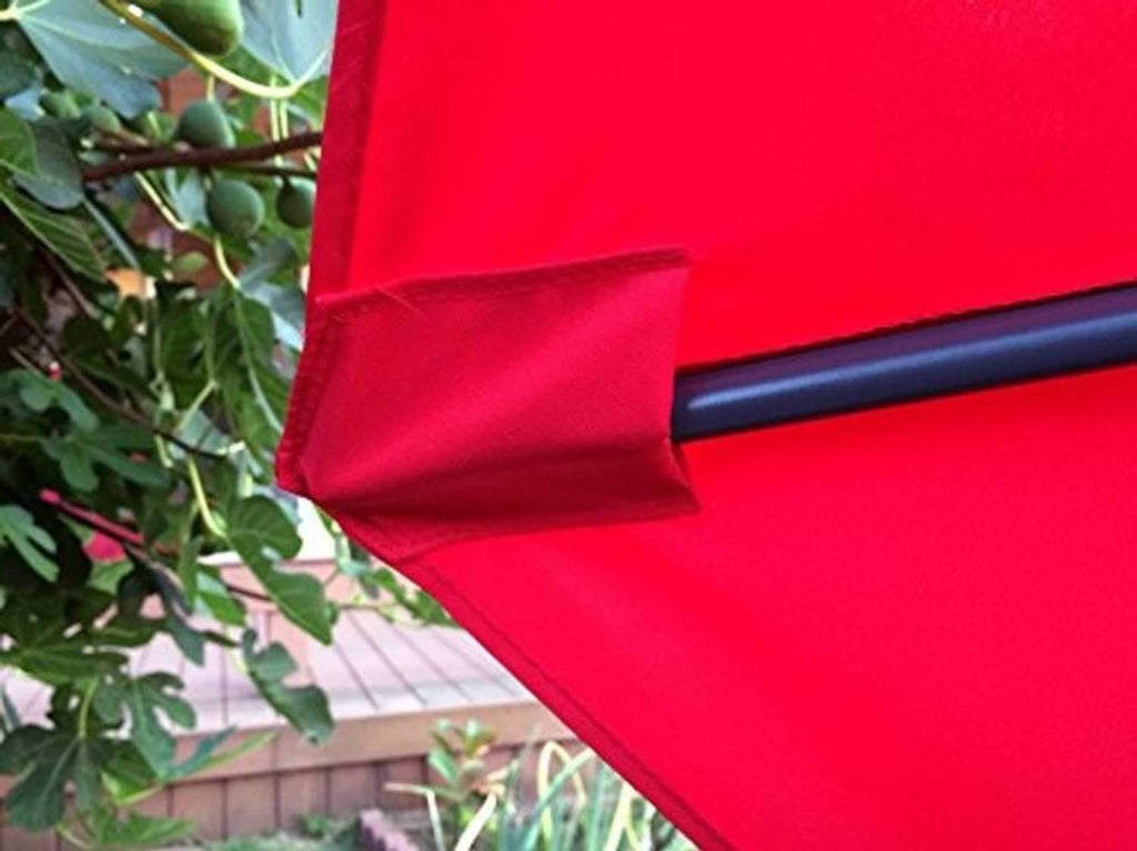 Red umbrella replacement canopy with side pocket seam for patio umbrella support