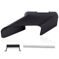 Black side discharge chute kit with mounting spring and metal rod
