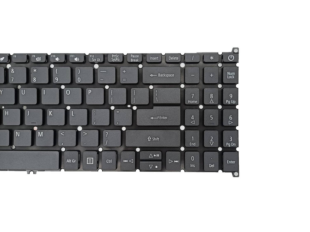 Black replacement laptop keyboard close-up with Enter, Shift, and arrow keys