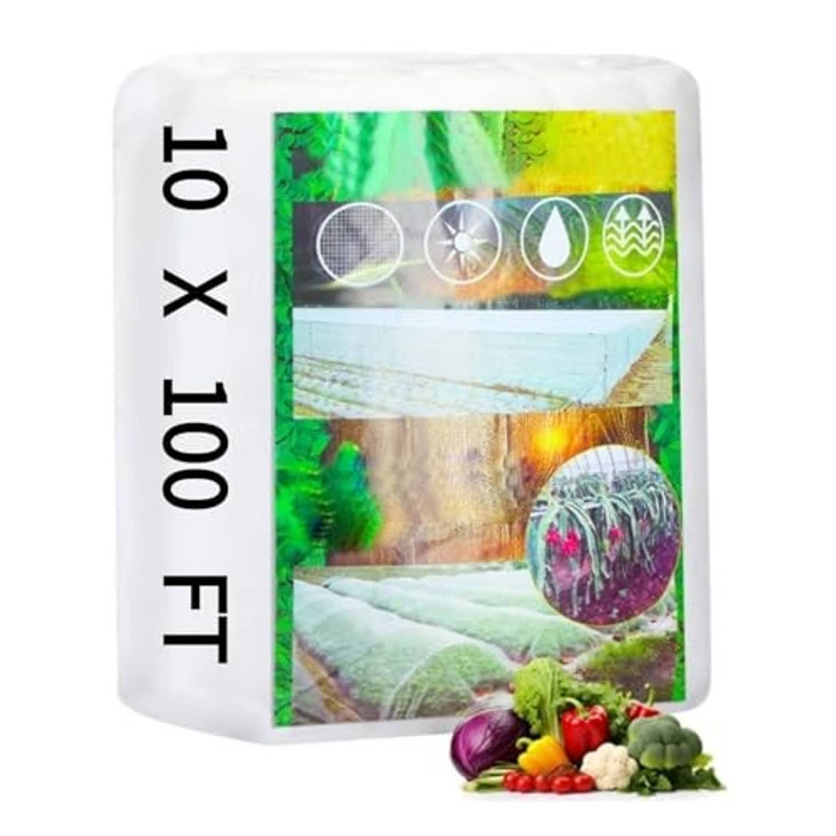 White garden bird barrier mesh netting roll, 10 x 100 ft