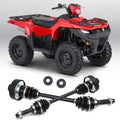 Set of two rear CV axle shafts with rubber boots, bearing hubs, and washers