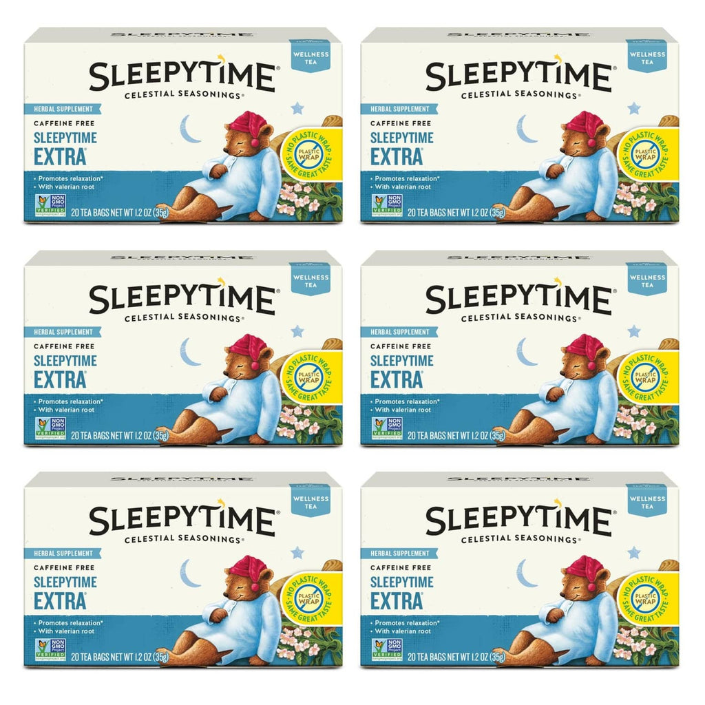 Sleepytime Extra herbal tea boxes, 20 tea bags each, caffeine-free
