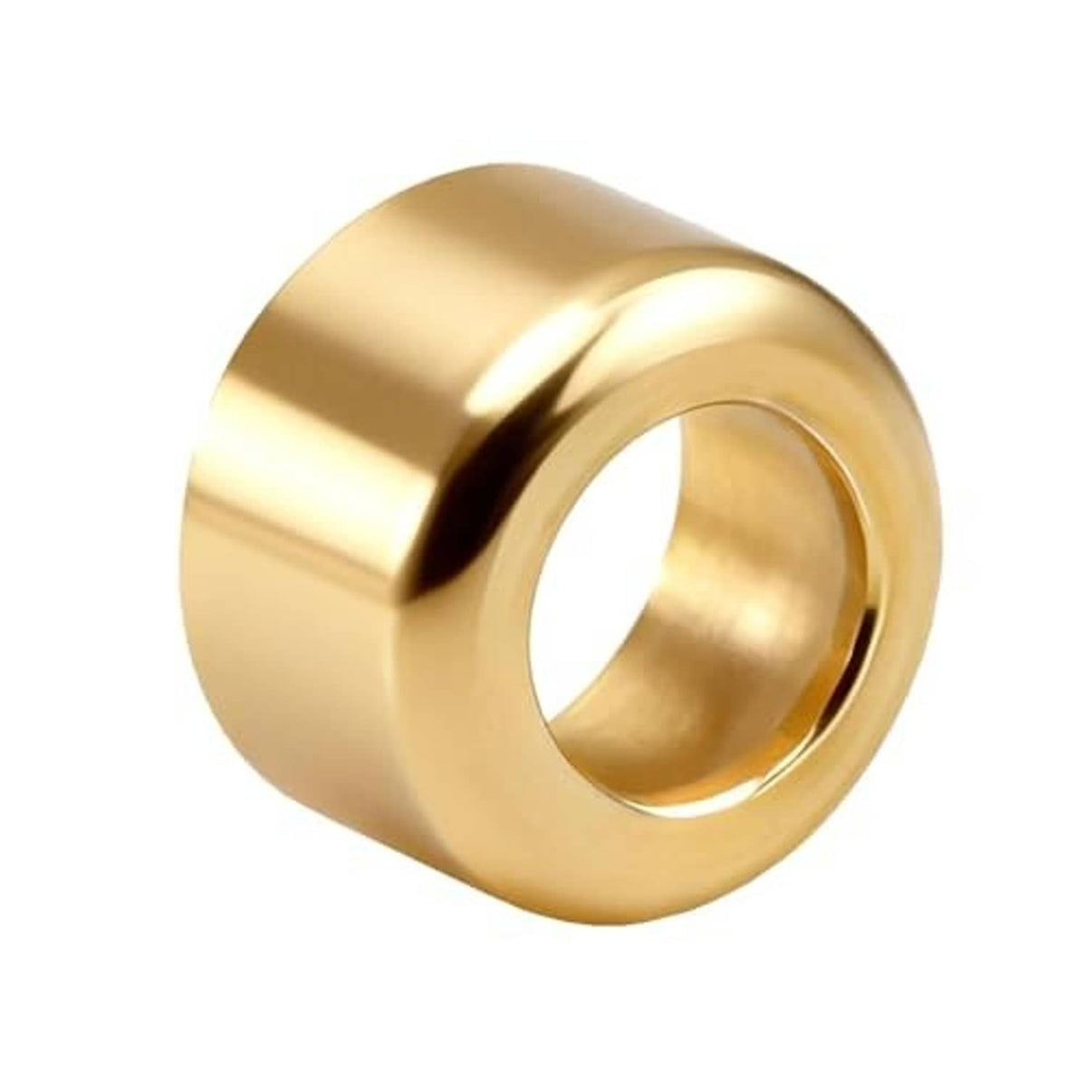Gold brass shifter bushing isolator with inner ring opening, rounded outer rim