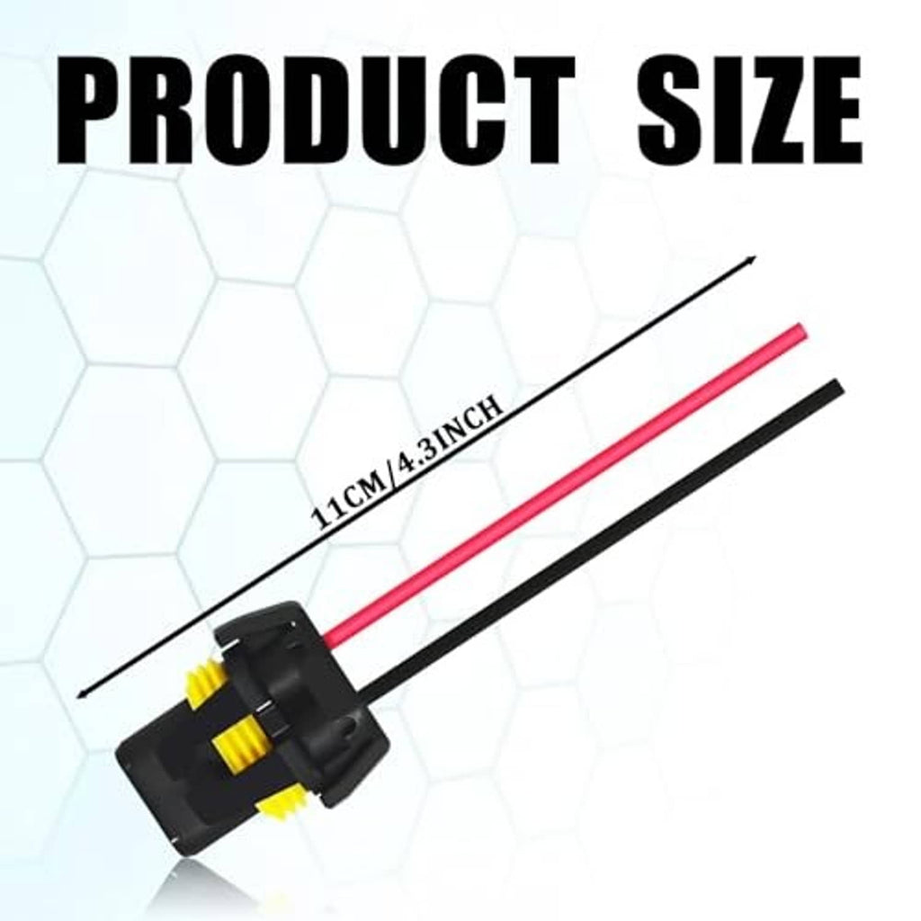 Headlight wiring pigtail female adapter with red and black wire leads