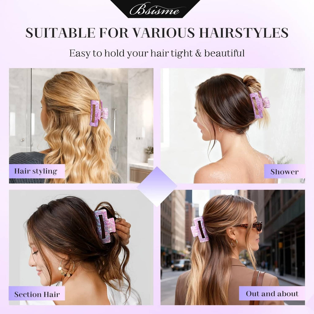 Purple hair brush for styling different hairstyles, with curved vent and bristle pins