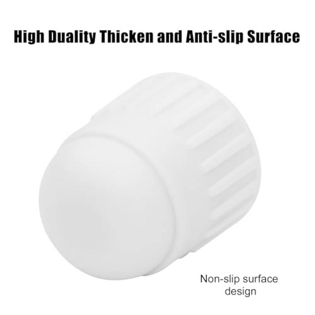 White plastic end cap fitting with non-slip ribbed surface on the outer grip