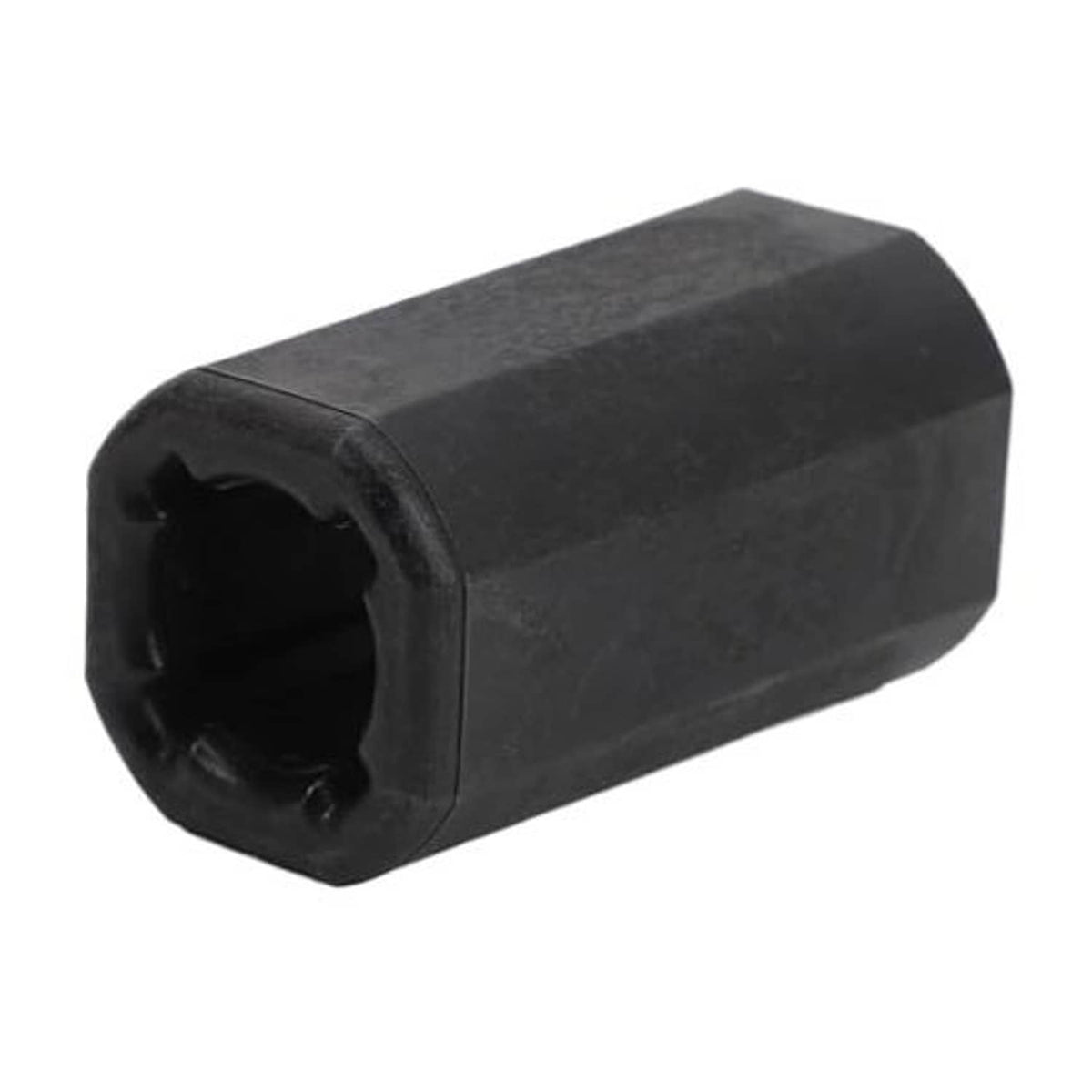 Black rubber drive sleeve with square splined opening for propeller hub drive