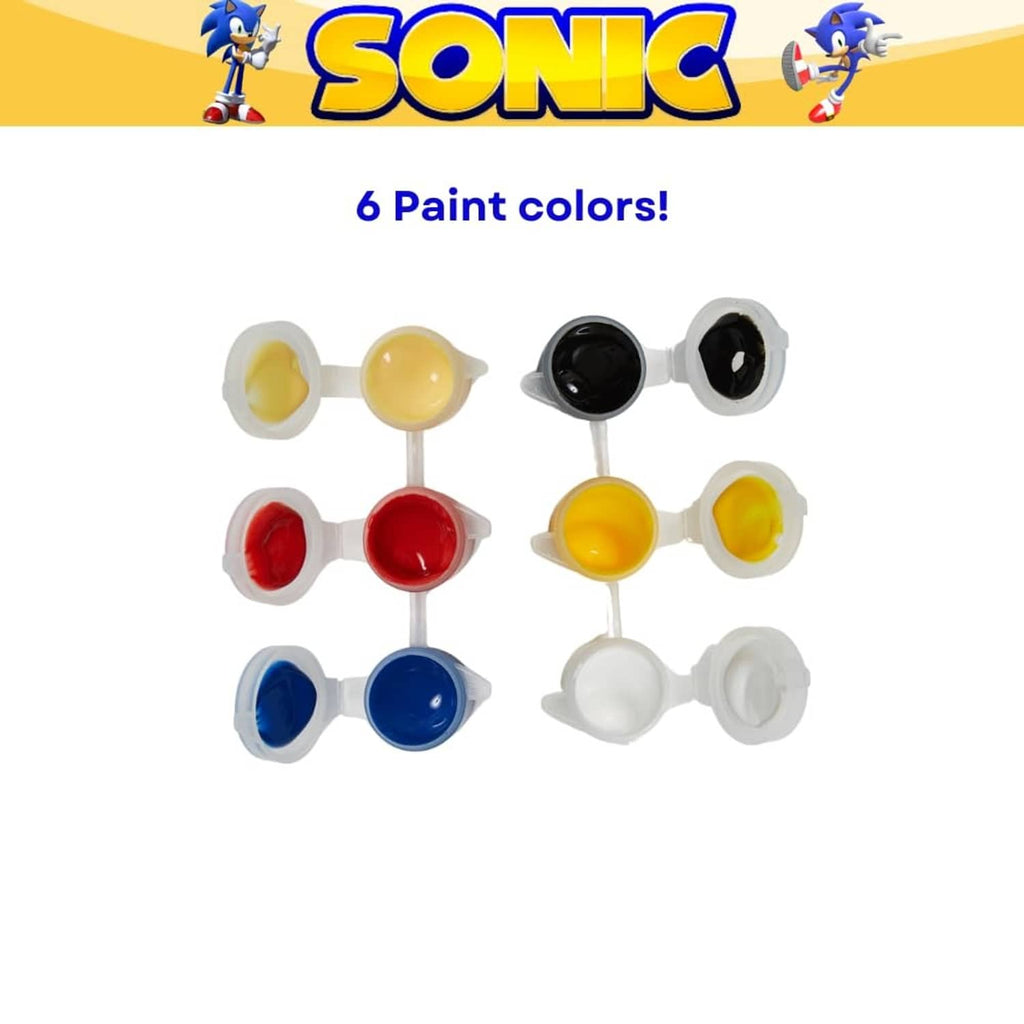 Sonic DIY paint kit with 6 paint pots showing color swatches
