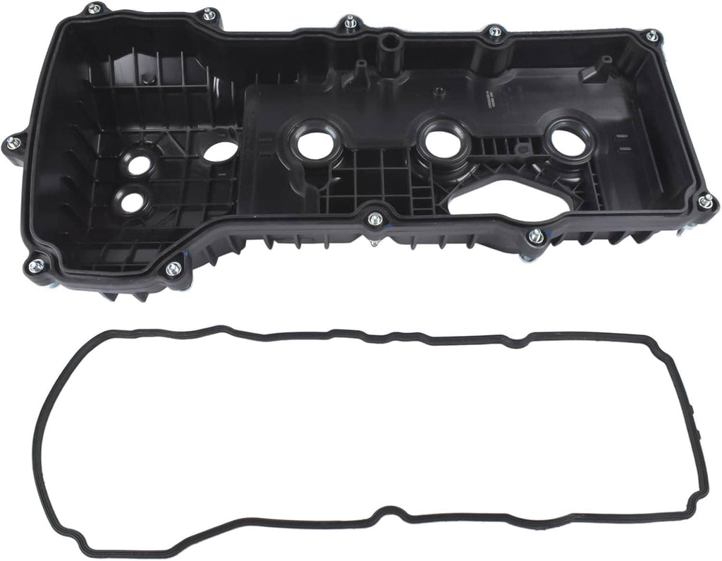 Left-side valve cover interior with circular openings and molded ribs; gasket included