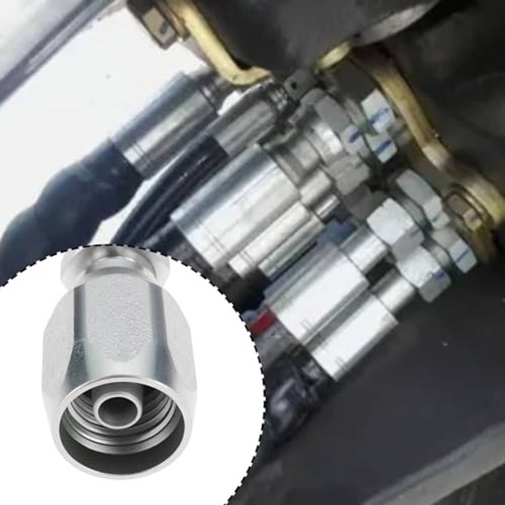 OTOTEC reusable hydraulic hose fitting with hex body and threaded inlet, close-up
