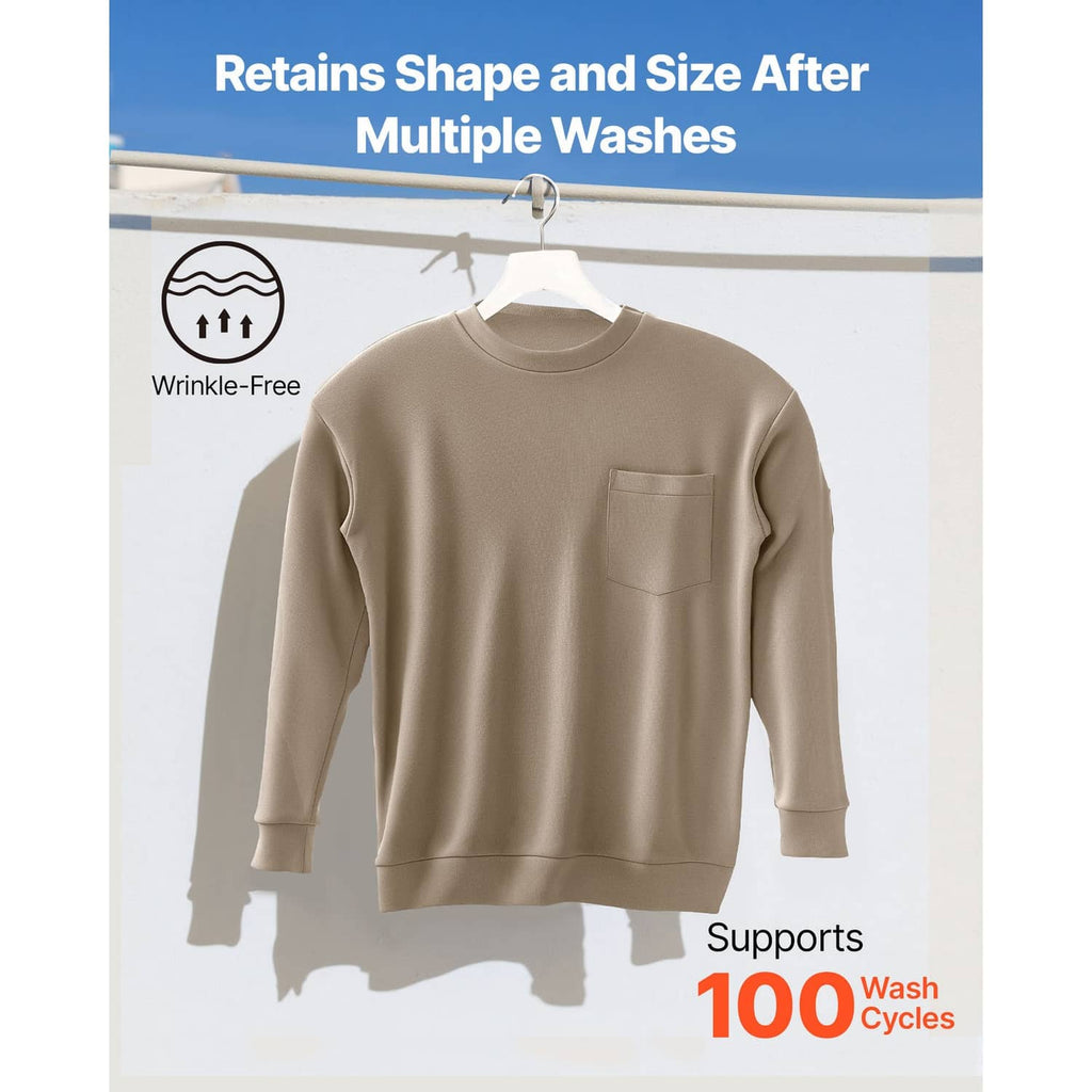 Men's flame-resistant long-sleeve work shirt with front pocket, on hanger