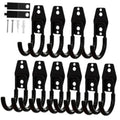 Heavy-duty garage wall hooks, black J hooks with anti-slip coating and mounting screws
