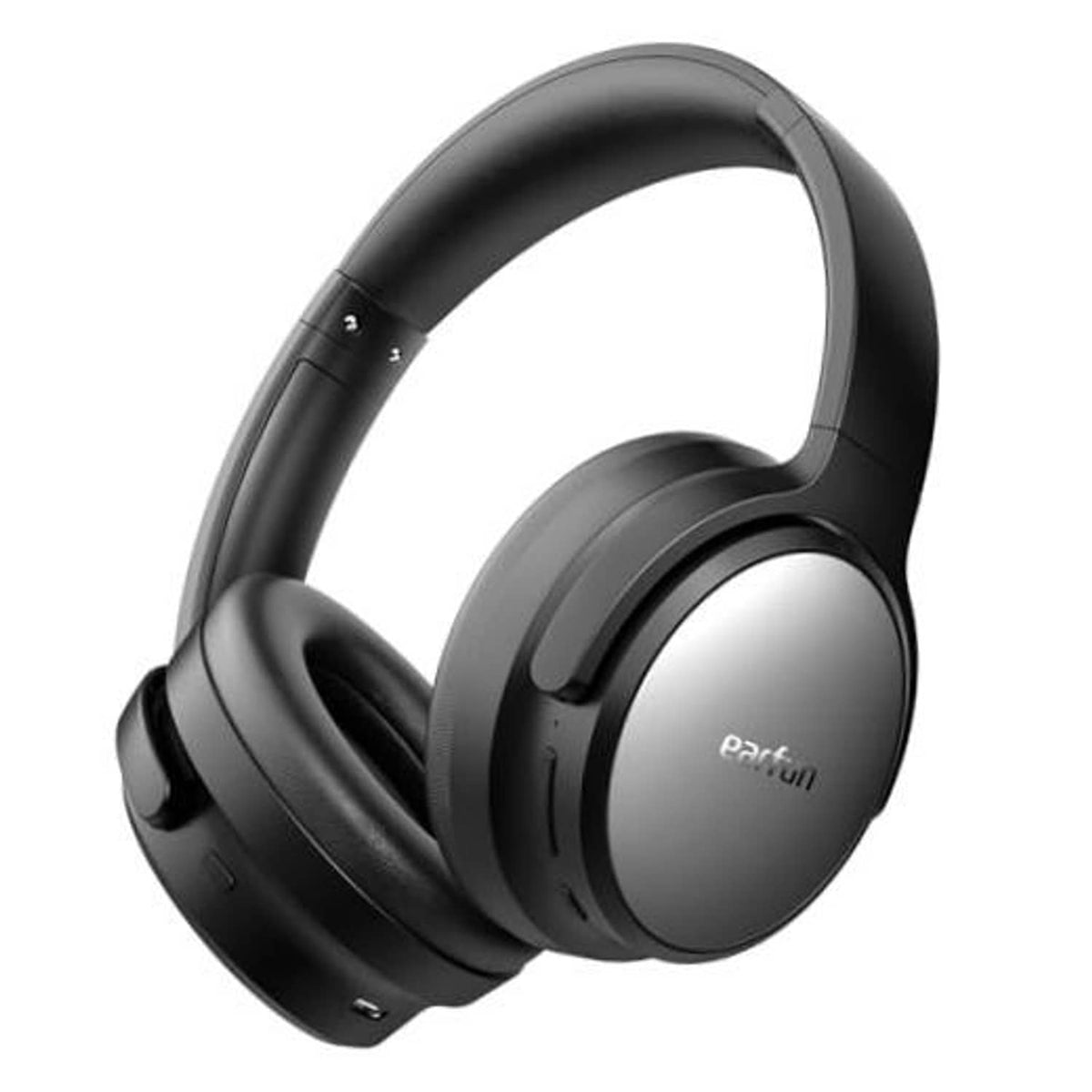 Black over-ear wireless headphones with padded headband and earcups.