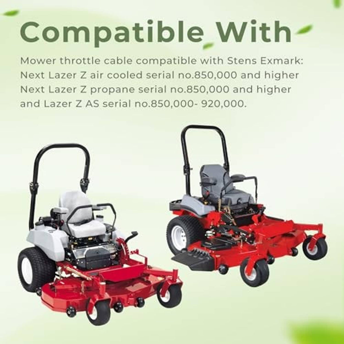 Lawn mower throttle control cable with bracket end and black cable line