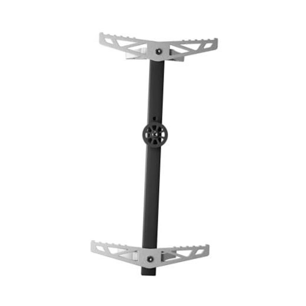 Black climbing sticks with two silver non-slip tree steps and central grip disc