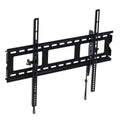 Black tilting TV wall mount bracket with adjustable support arms and mounting rails