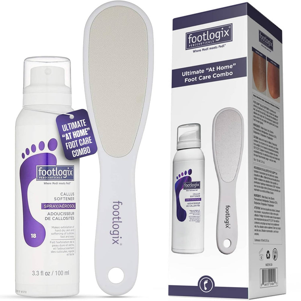 Foot callus softener spray and stainless-steel foot file set with box