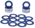 Aluminum oil drain plug gaskets, blue washers with metal core, pack of 24