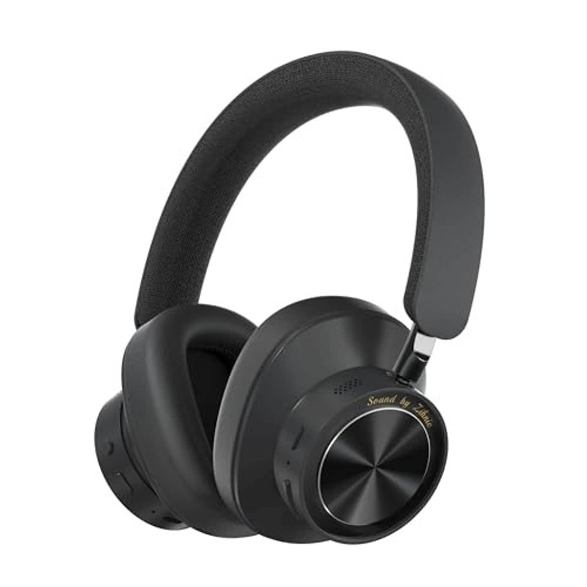 Wireless over-ear headphones, black with thick cushioned ear pads