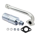 Rear exhaust muffler with chrome curved pipe, gasket and mounting bolts