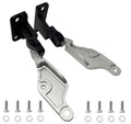 Hood quick release hinge latch kit, black and silver brackets with mounting hardware
