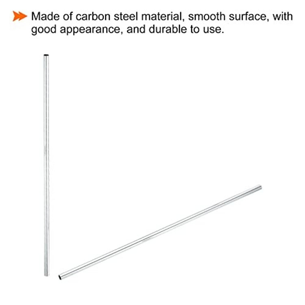 Metal coupling sleeve rod set, smooth shiny cylindrical surface, dark end openings