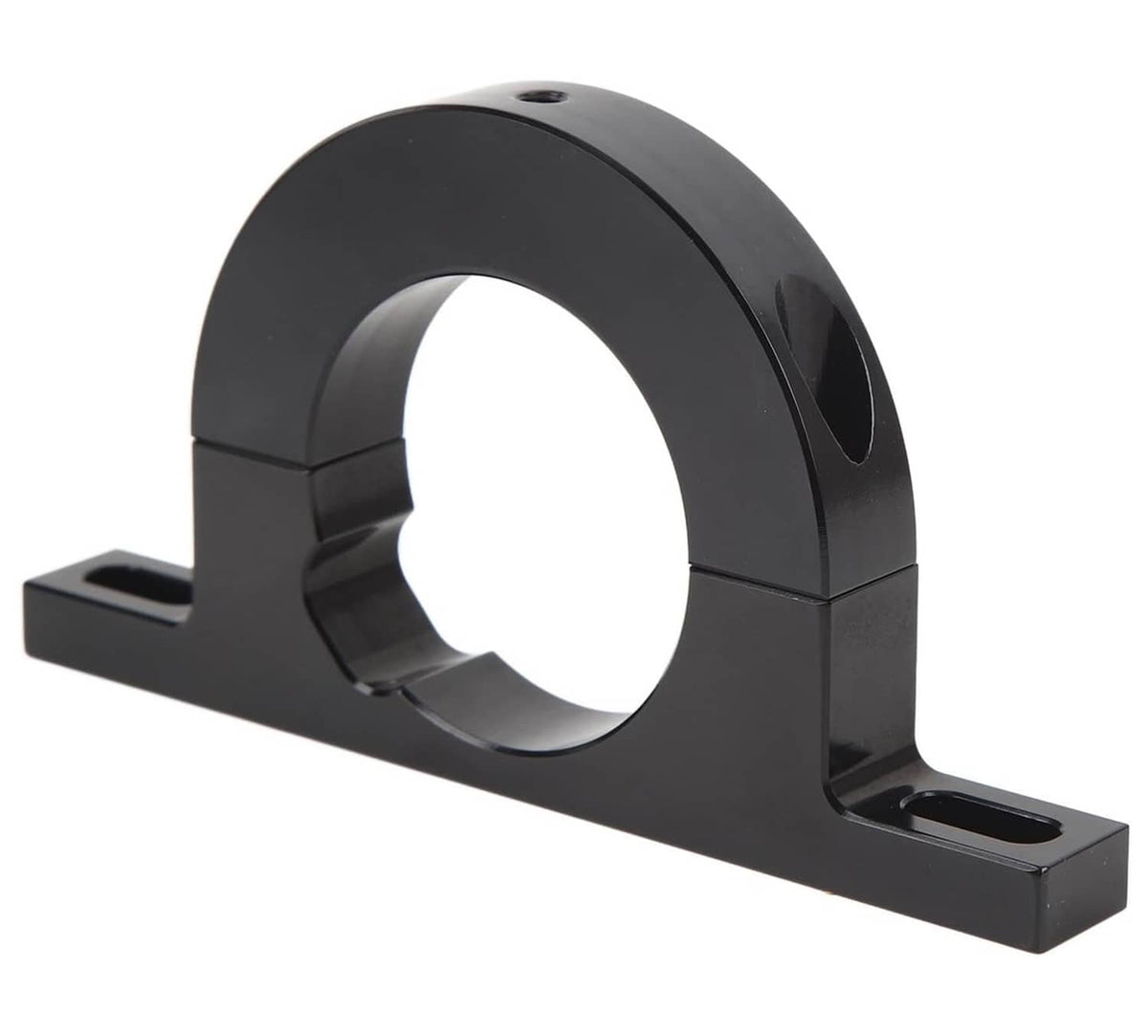 Black steering column mounting bracket for 2 in tube with two side mounting ears.