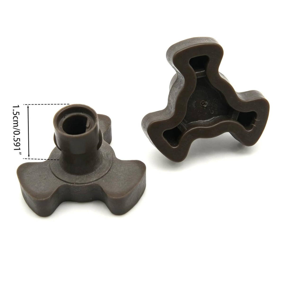 2-piece microwave turntable coupler shaft set, gray cross-shaped plastic pieces