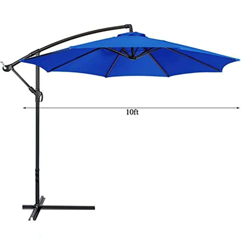 Navy blue 10 ft umbrella canopy replacement with 8-rib frame and measurement line