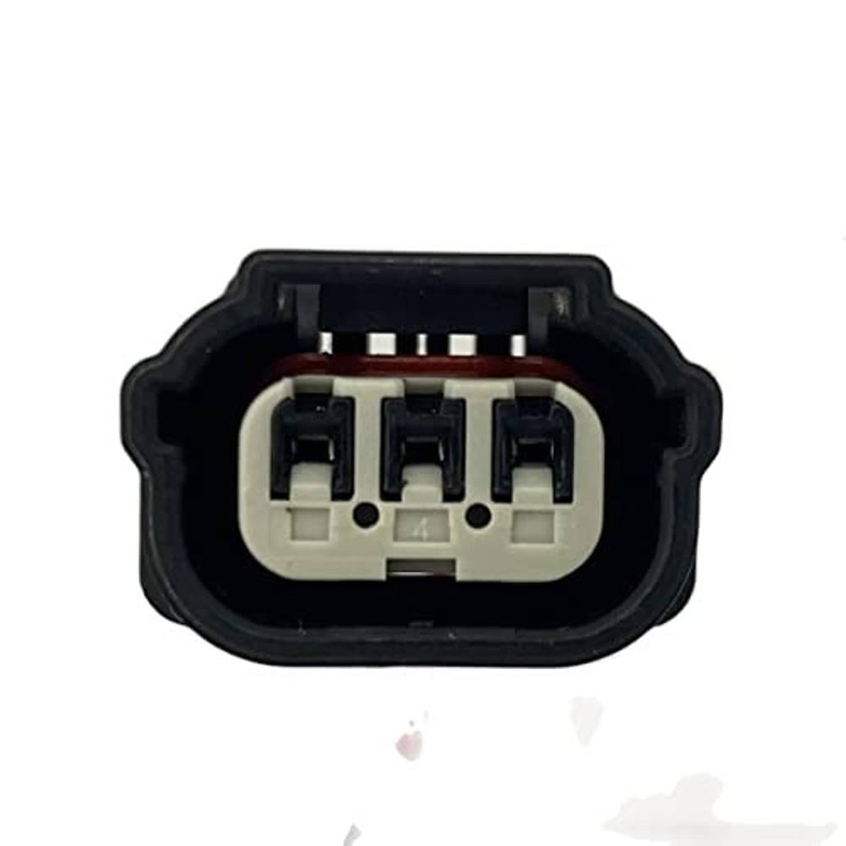 Camshaft position sensor connector, black housing with white 3-pin terminals