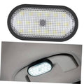 Oval black LED car dome light with bright white lens panel