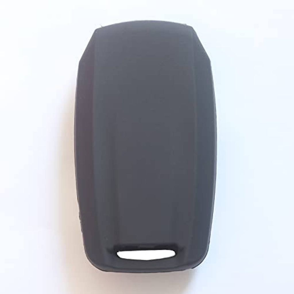 Black silicone key fob cover with bottom cutout, 4-button layout