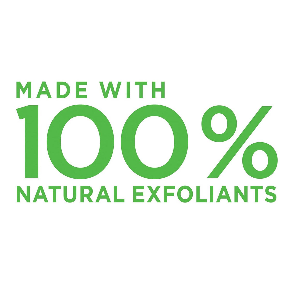 Made with 100% natural exfoliants claim text