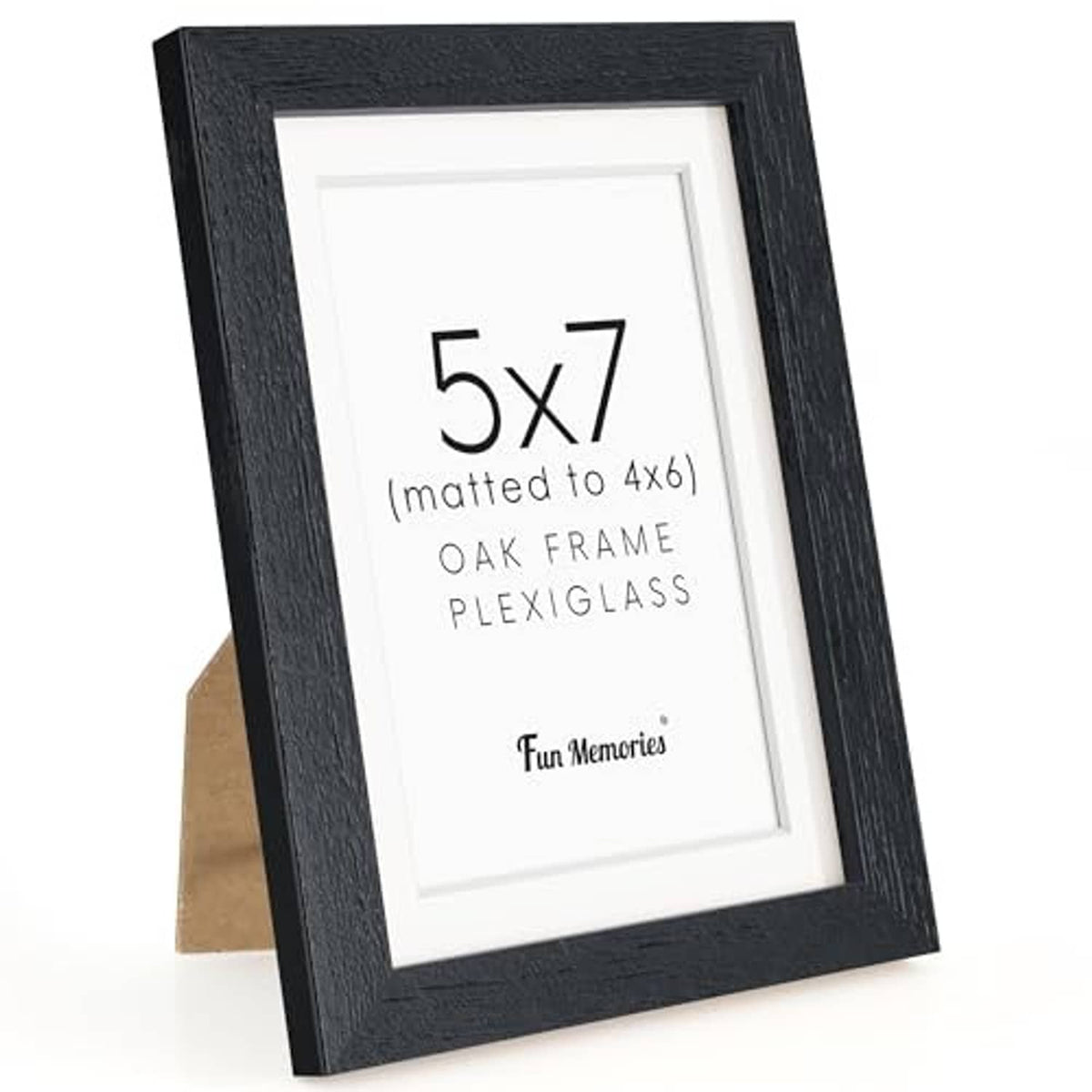 Black 5x7 picture frame with white mat and centered 5x7 photo insert