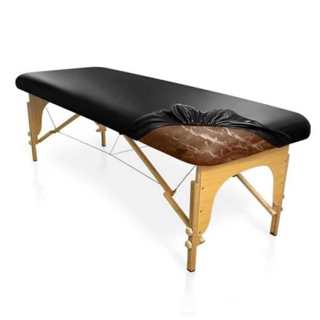Black PU leather massage table cover for wipeable protection