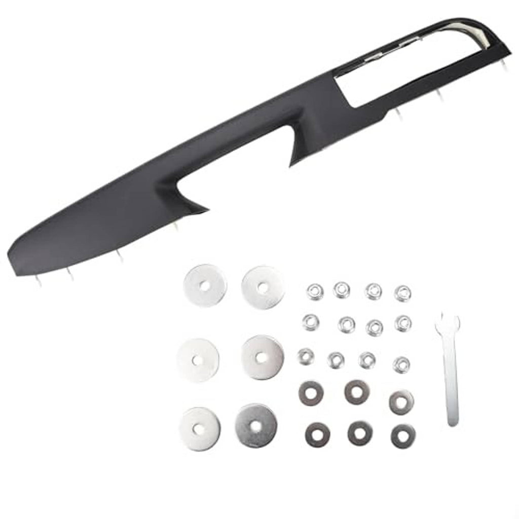 Black door armrest panel insert with handle cutout and included mounting hardware