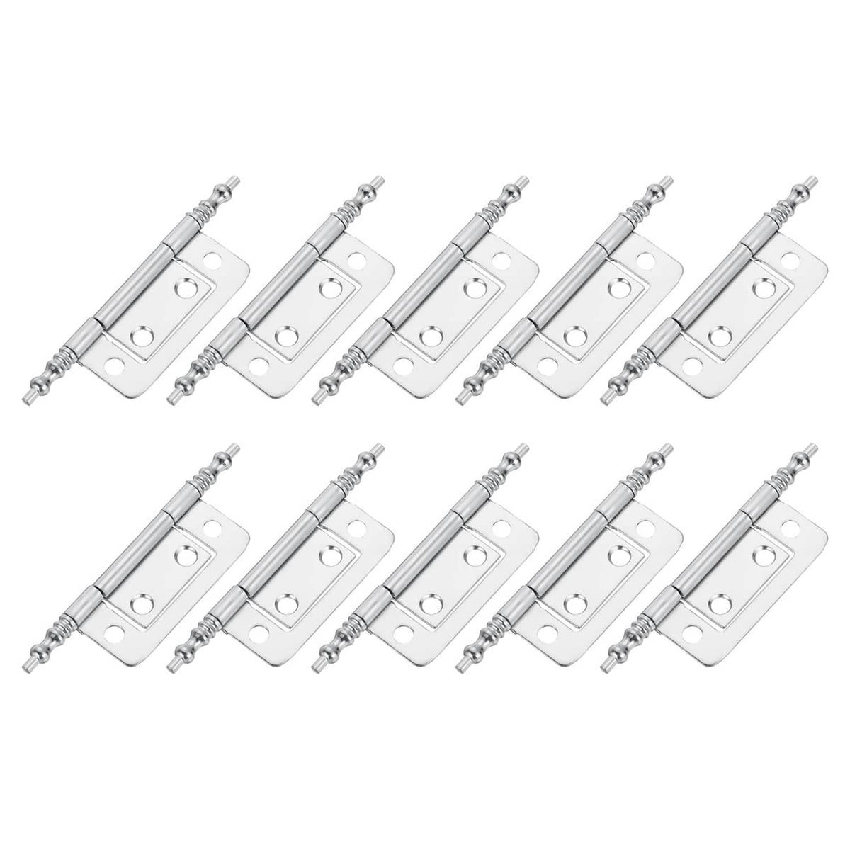 10-pack nickel metal non-mortise cabinet door hinges with screws