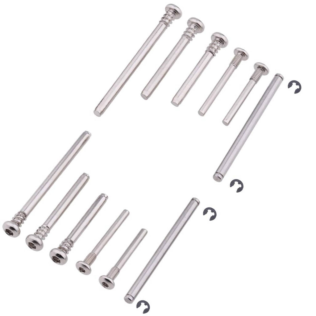 Silver RC suspension screw pins set, mixed lengths with ball-end and threads