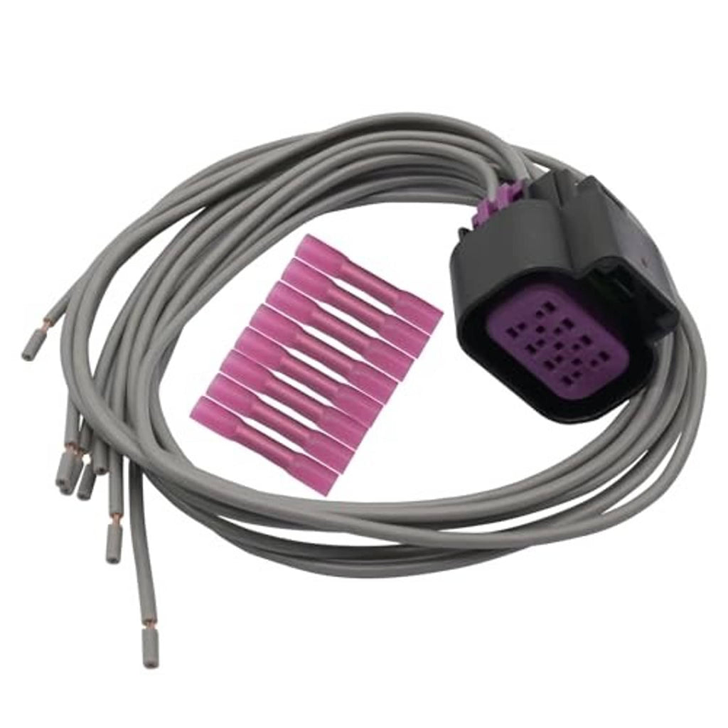 Throttle actuator connector pigtail set: gray wires with purple plug and gray housing