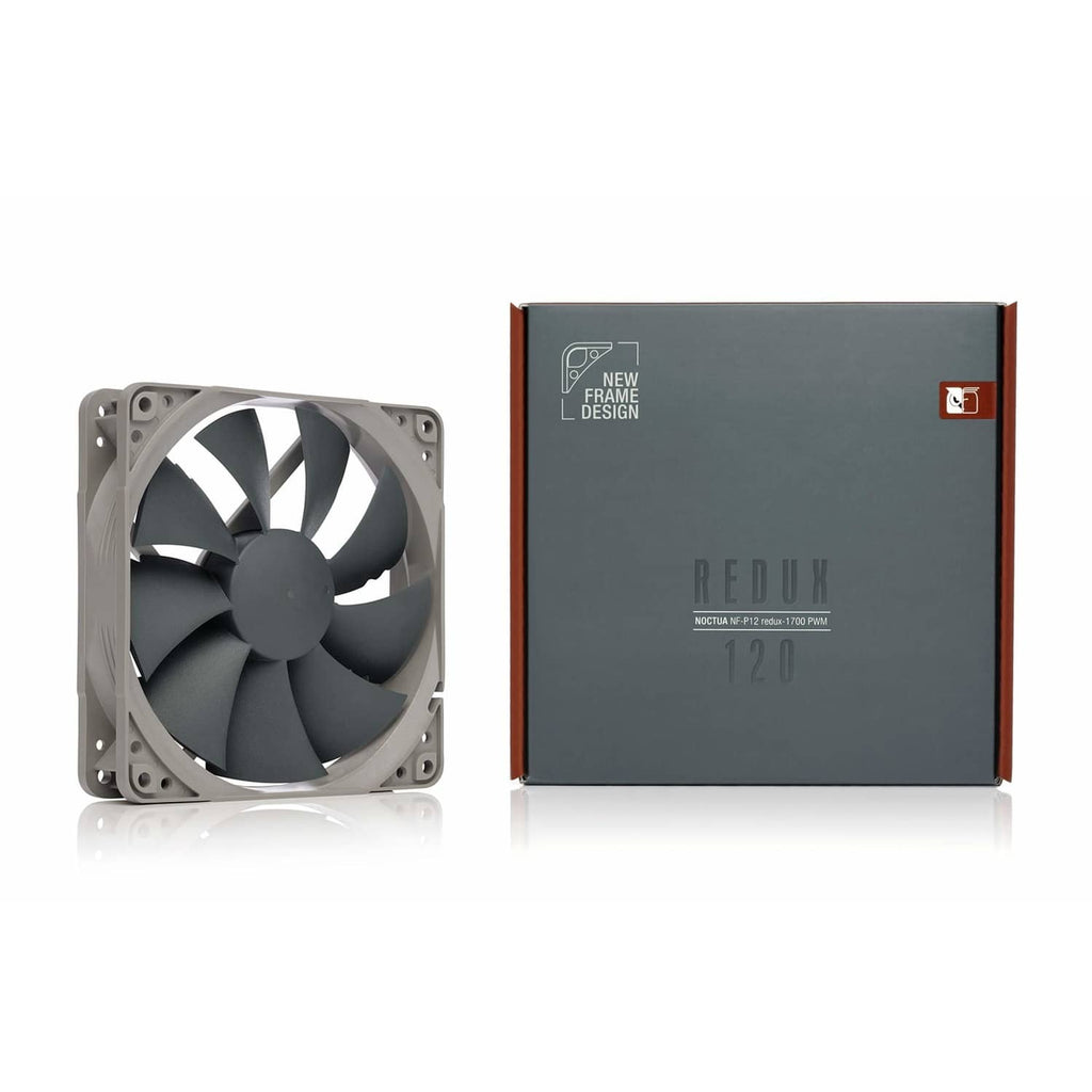 120mm PWM cooling fan with grey frame and retail box, Noctua Redux