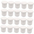 Set of white PVC male threaded plugs with hex heads and ridged threads
