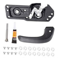 Interior door handle kit, black handle with mounting bracket and spring hardware