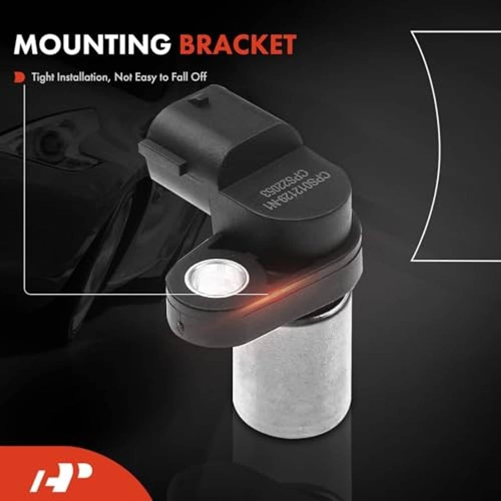 Crankshaft position sensor with mounting bracket and round metal sensor tip