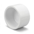 White PVC 1/2 inch pipe end cap plug with open inner socket