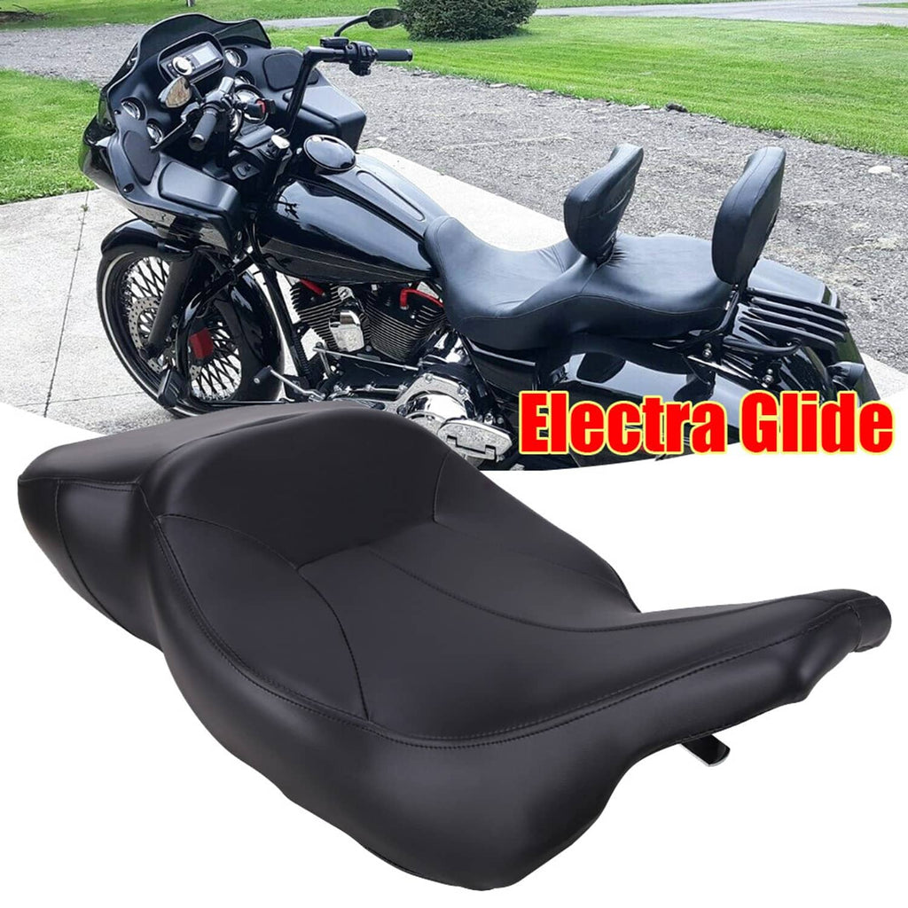 Black 2up passenger seat with contoured rider and passenger cushion